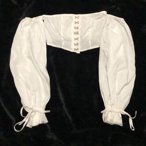 White crop top blouse